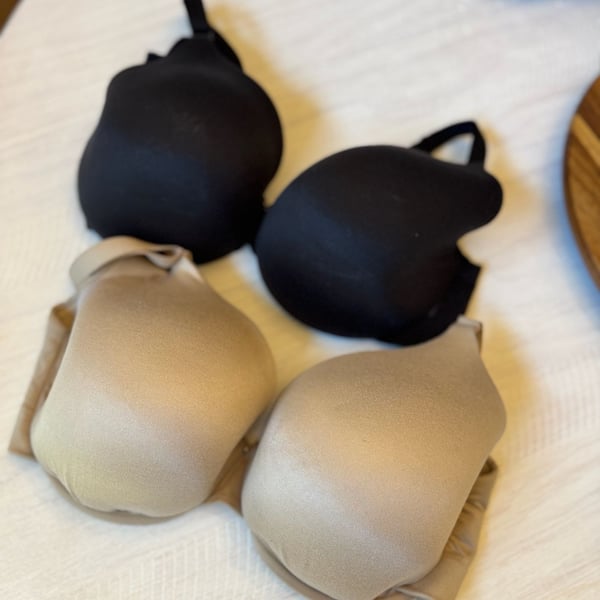 Cacique Full Coverage Back Smoothing Bras 38F Black & Beige Lot of 2