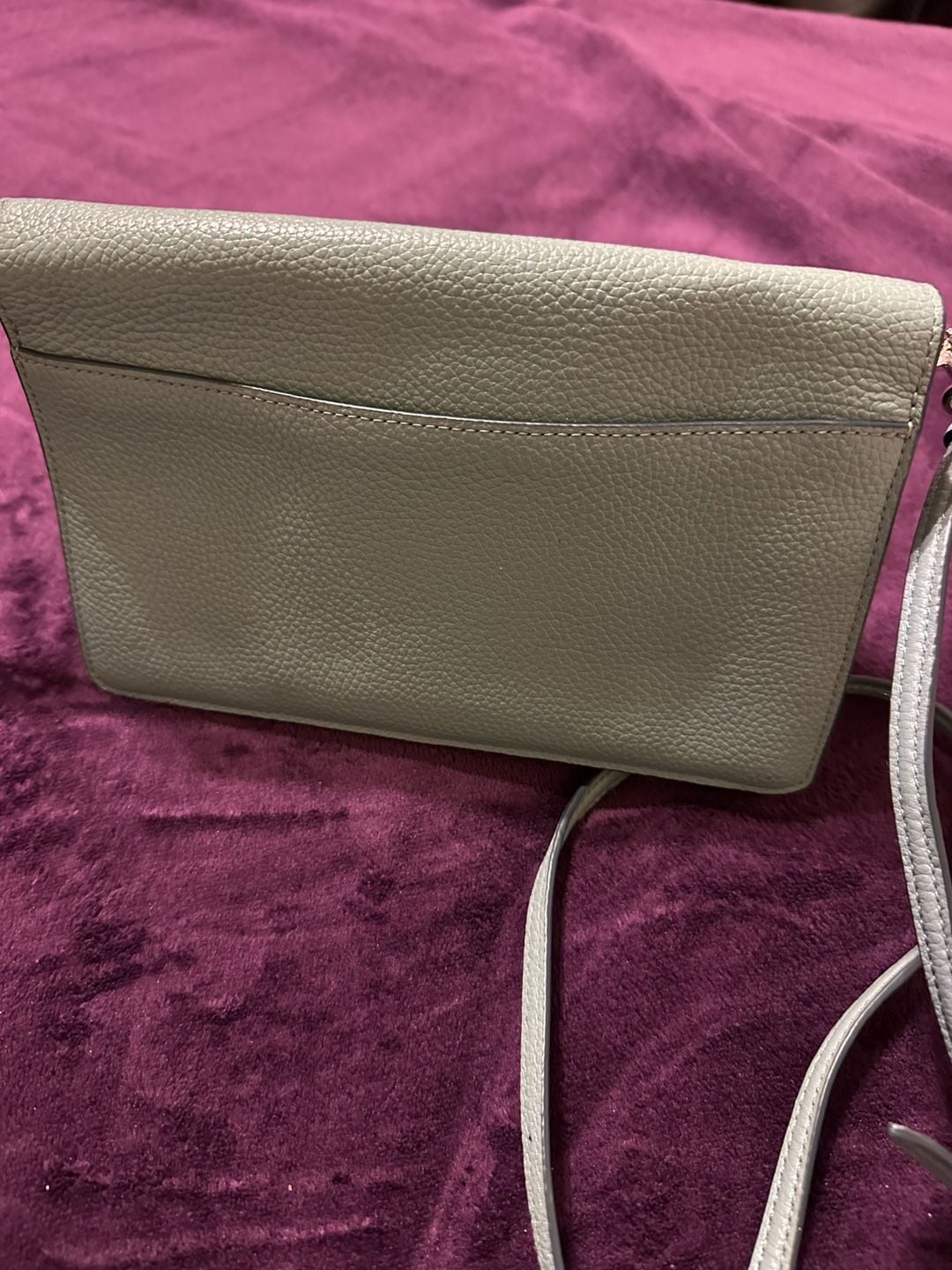 Coach Anna Foldover Crossbody Clutch Pebbled Leather Green 7