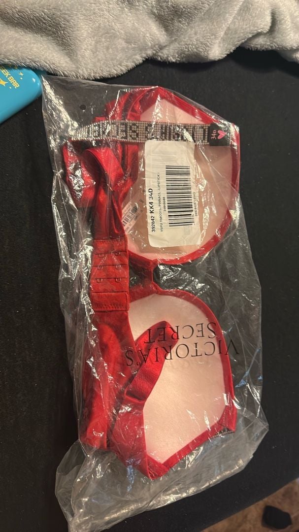 Victoria's Secret Shine Strap Push-Up Bra Red Lipstick Size 34D 2