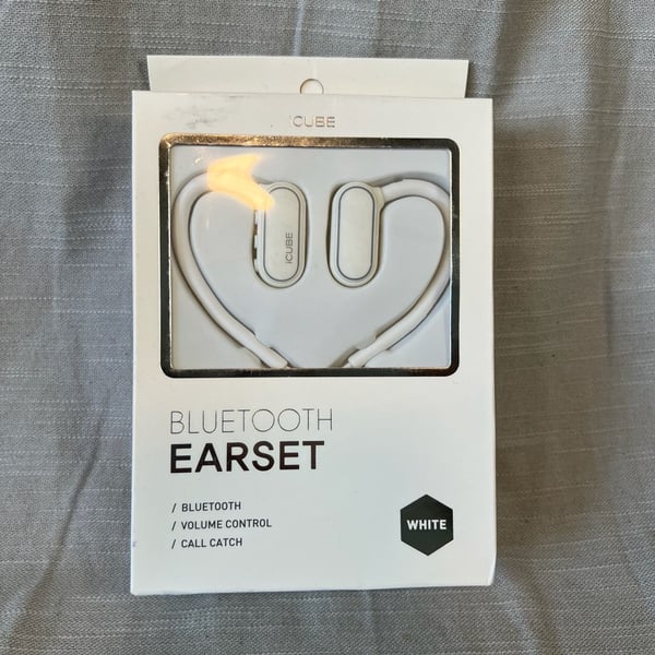iCube Bluetooth Earset Wireless Sports Earphones White