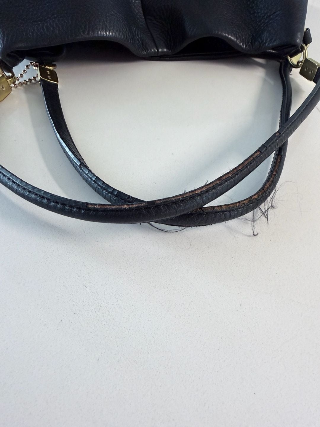Coach Madison Phoebe Black Peppled Leather Shoulder Bag Hobo 7