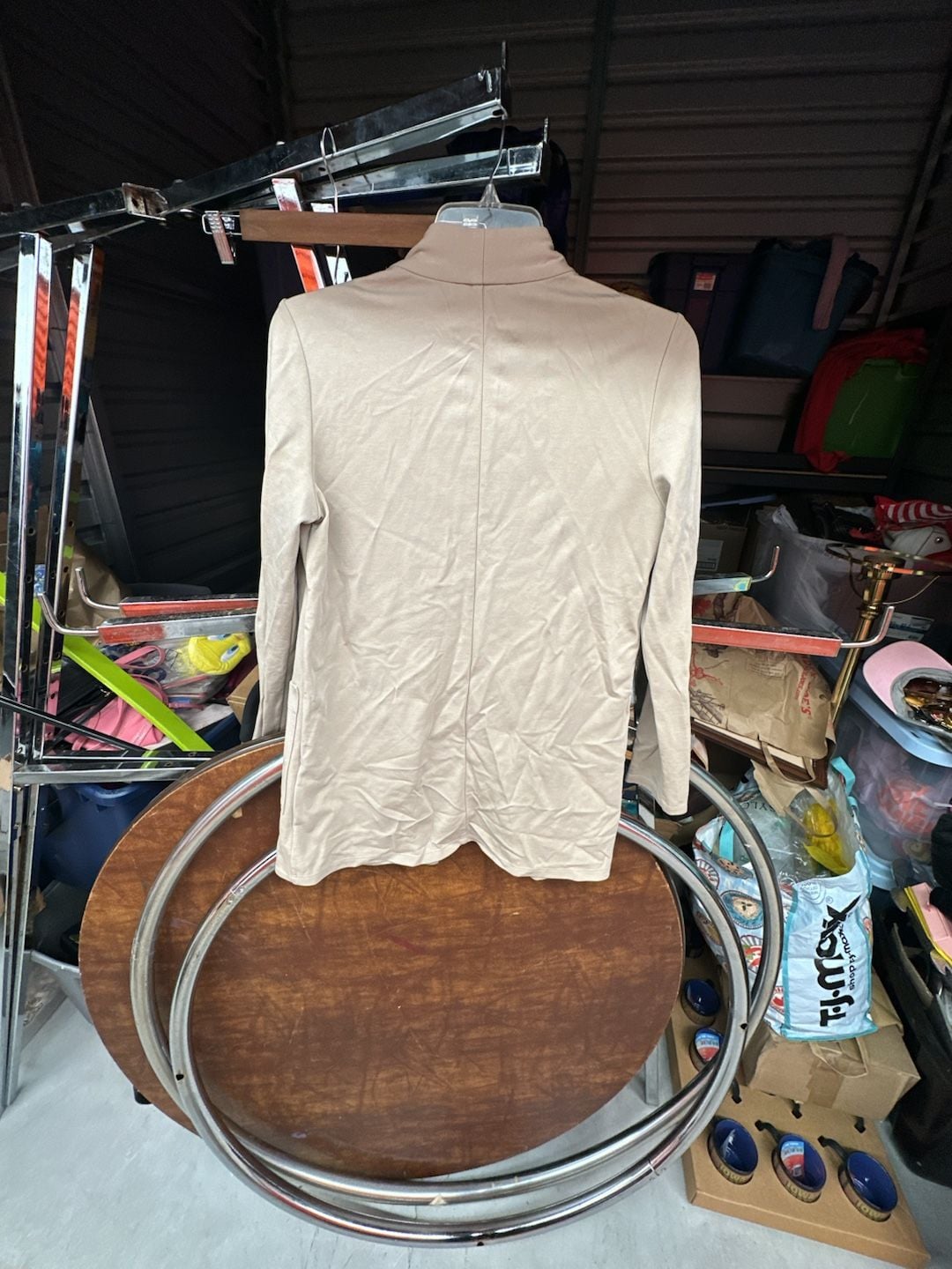 Eileen Fisher Open Front Beige Blazer Cardigan with Pockets Petite 5