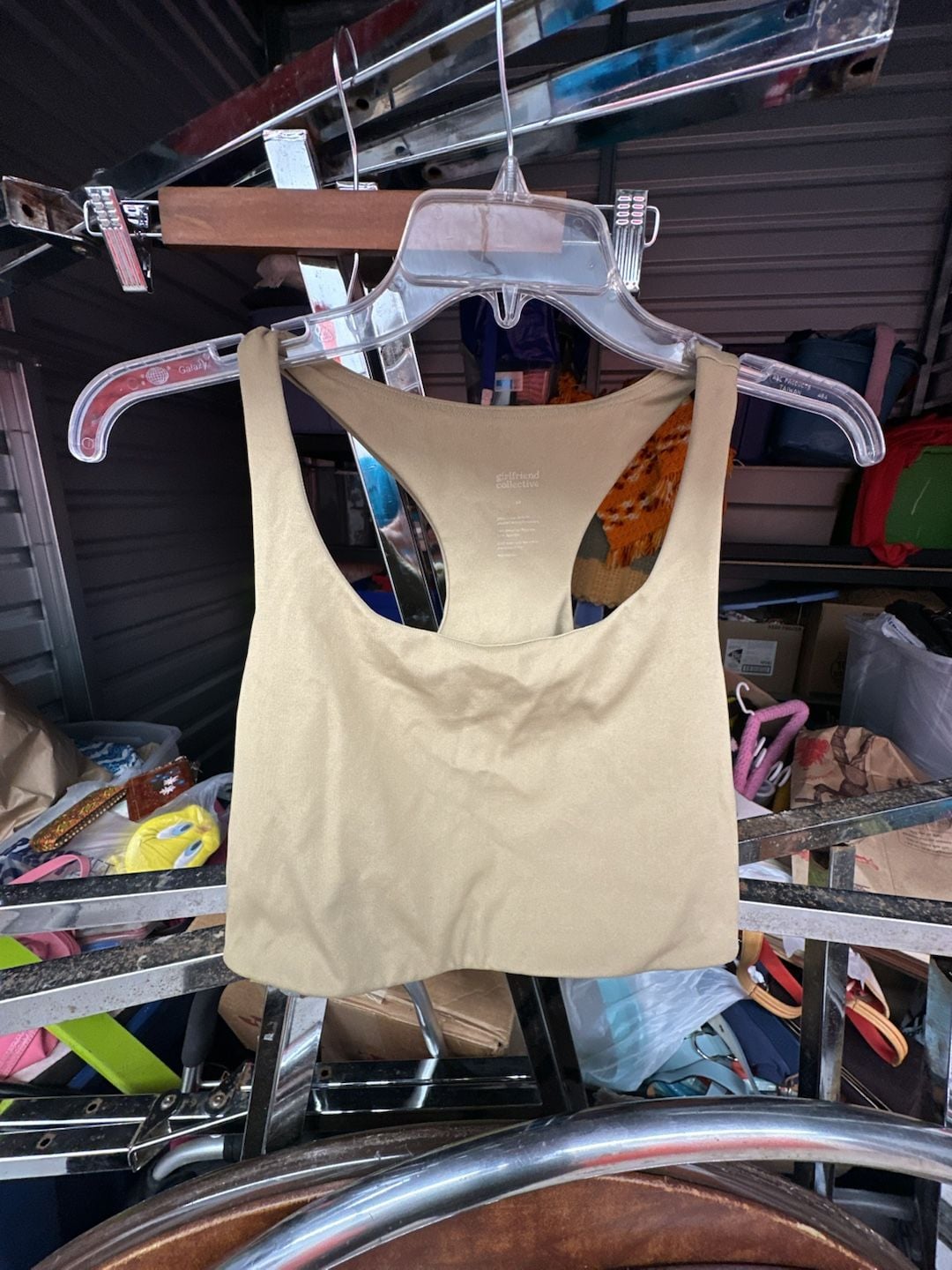 Girlfriend Collective Beige Recycled Polyester Spandex Athletic Tank Top Size M 2