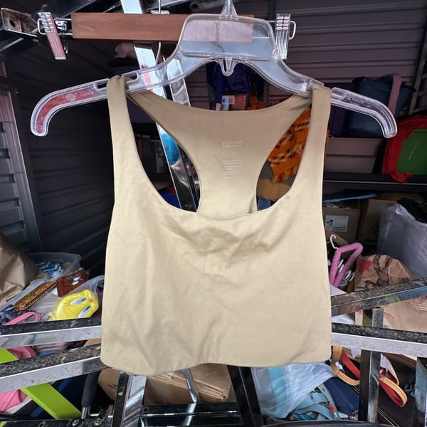 Girlfriend Collective Beige Recycled Polyester Spandex Athletic Tank Top Size M