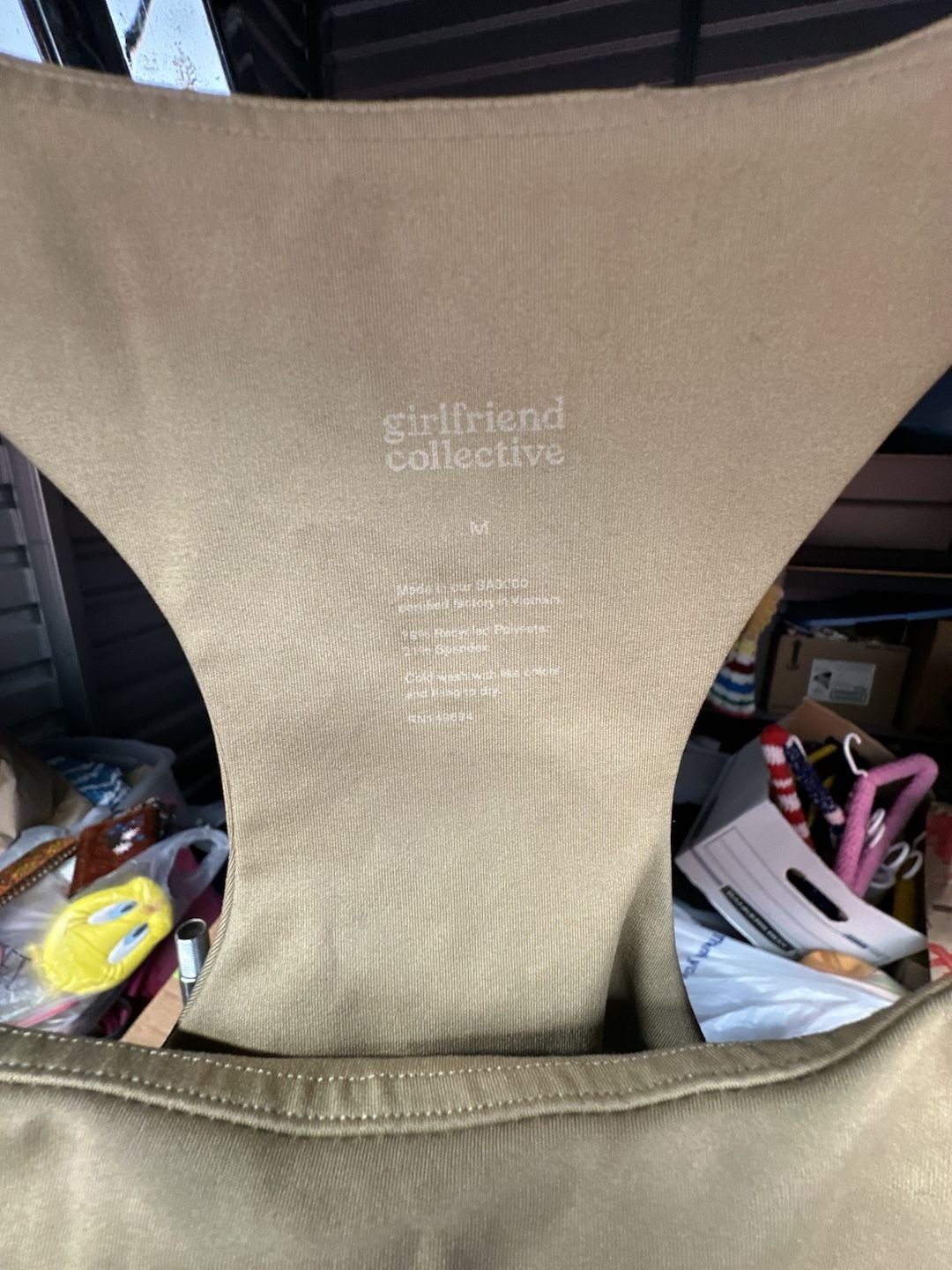 Girlfriend Collective Beige Recycled Polyester Spandex Athletic Tank Top Size M 3