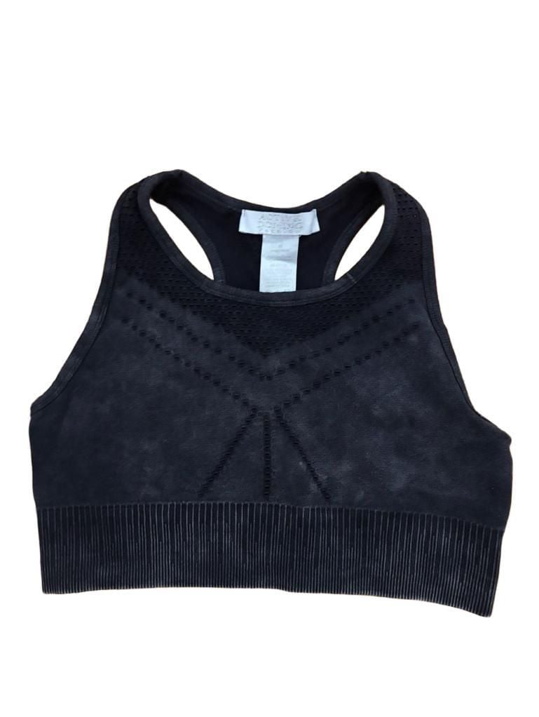 Active Domino Fashion Charcoal Acid Wash Seamless Sports Bra Medium M 2