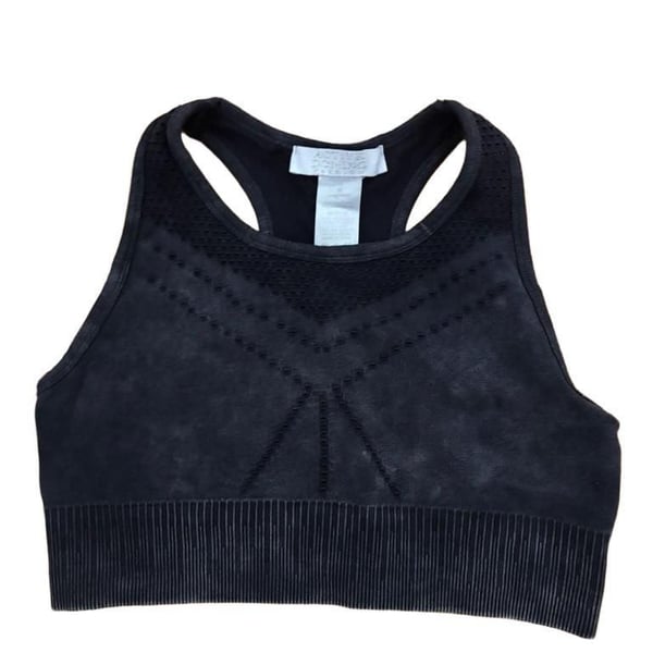 Active Domino Fashion Charcoal Acid Wash Seamless Sports Bra Medium M