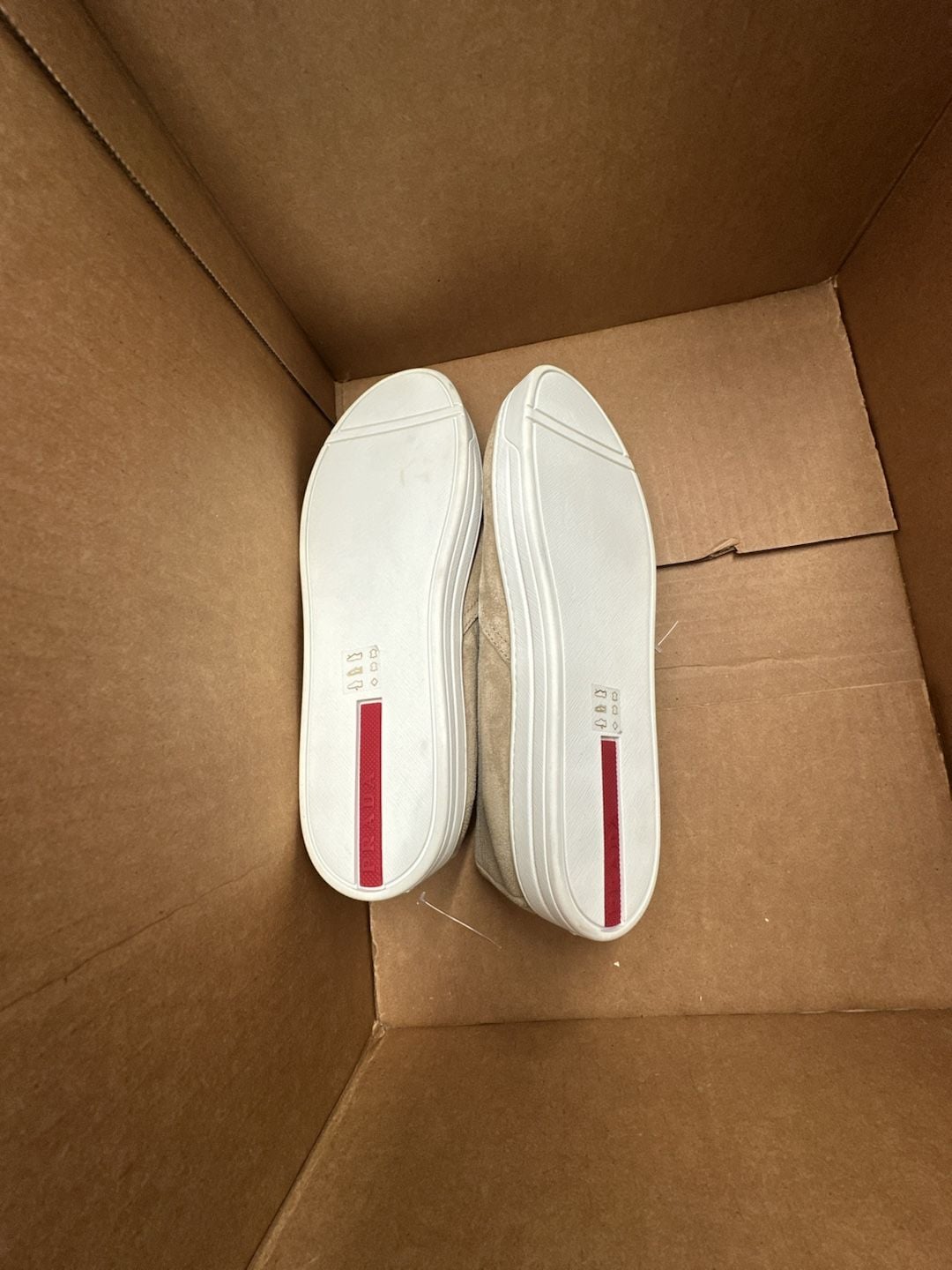Prada Beige Suede Slip-On Loafers Sneakers Size 40.5 6