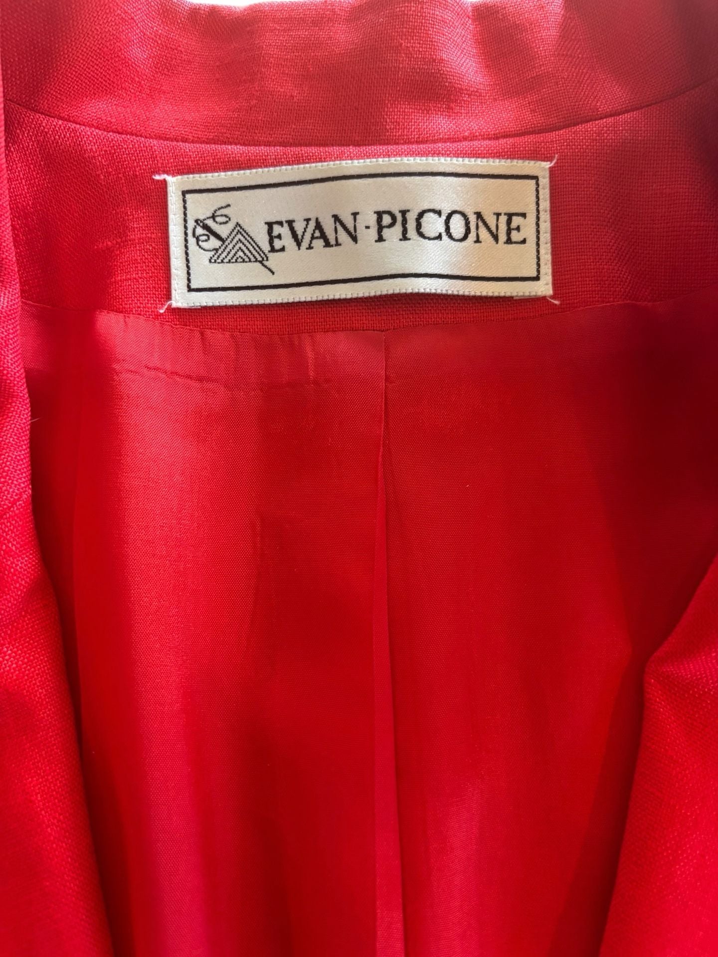 Evan-Picone Vintage Red Short Sleeve Single Button Blazer Jacket 3