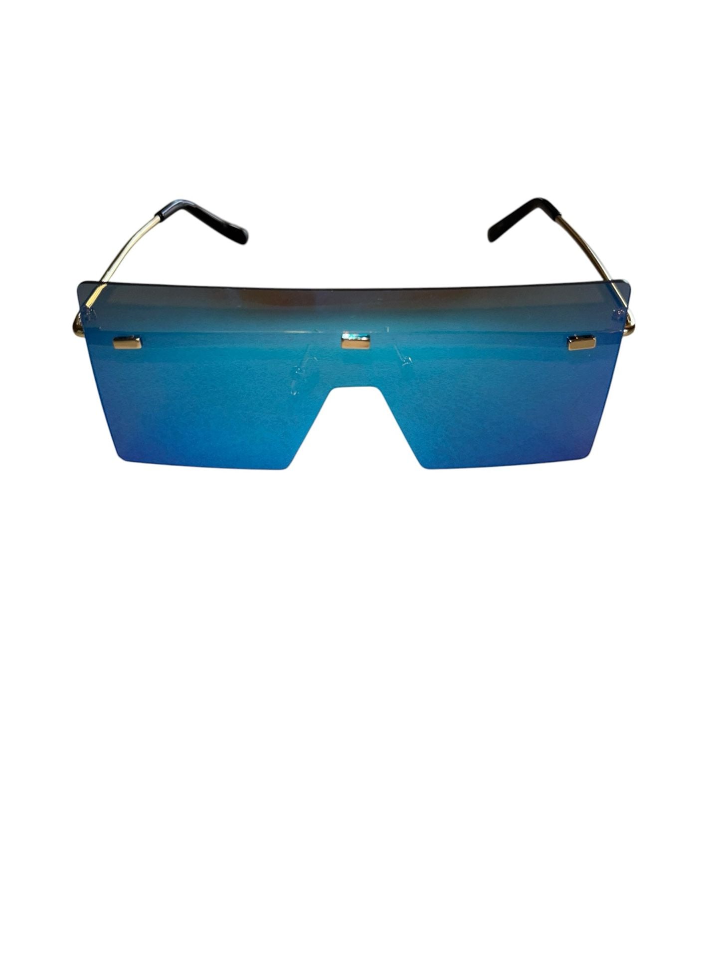 Oversized Flat Top Rimless Shield Gradient Blue Tint Sunglasses Model 5949 2