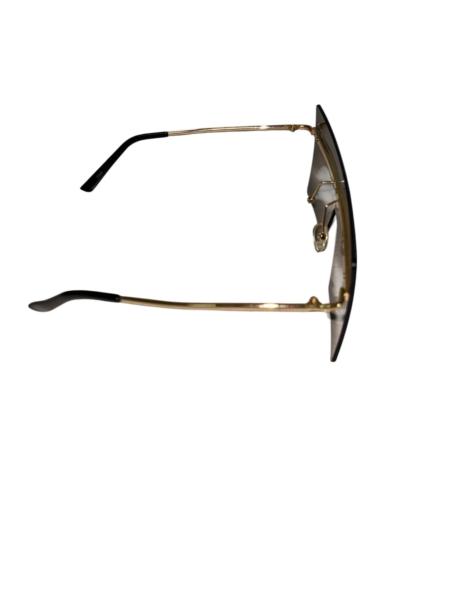 Oversized Flat Top Rimless Shield Gradient Blue Tint Sunglasses Model 5949 3