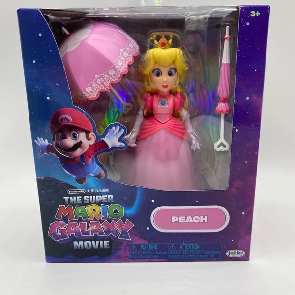 Jakks Super Mario Galaxy Movie Wave 2 PEACH w UMBRELLA 5" Figure NEW 2026