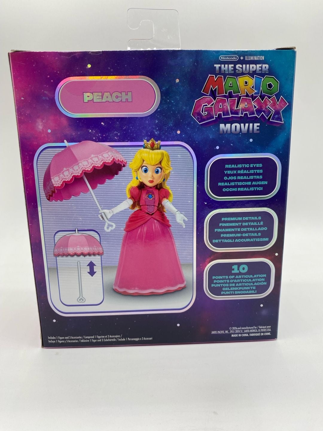 Jakks Super Mario Galaxy Movie Wave 2 PEACH w UMBRELLA 5" Figure NEW 2026 2