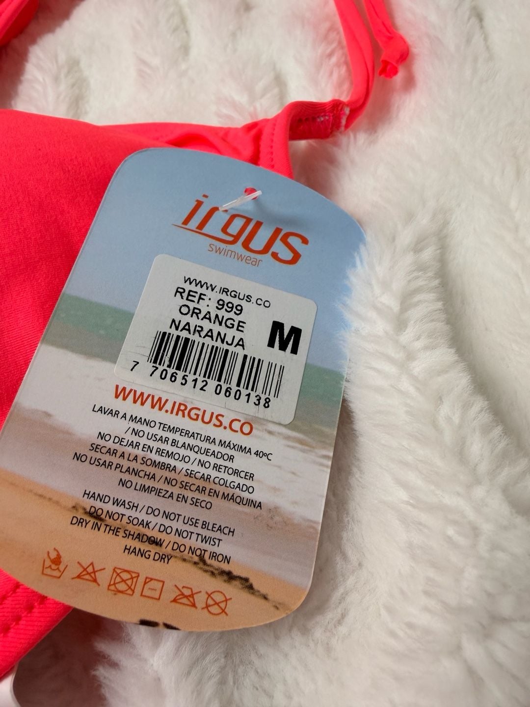 Irgus Swimwear Orange Naranja Bikini Set Size large 6