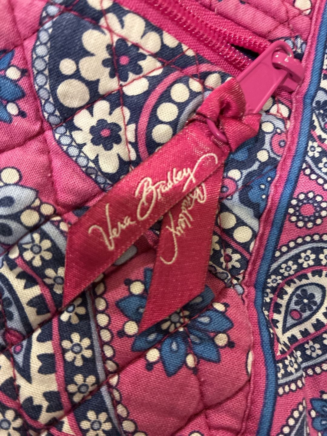 Vera Bradley Boysenberry Pink Paisley Quilted Crossbody Bag Purse 3