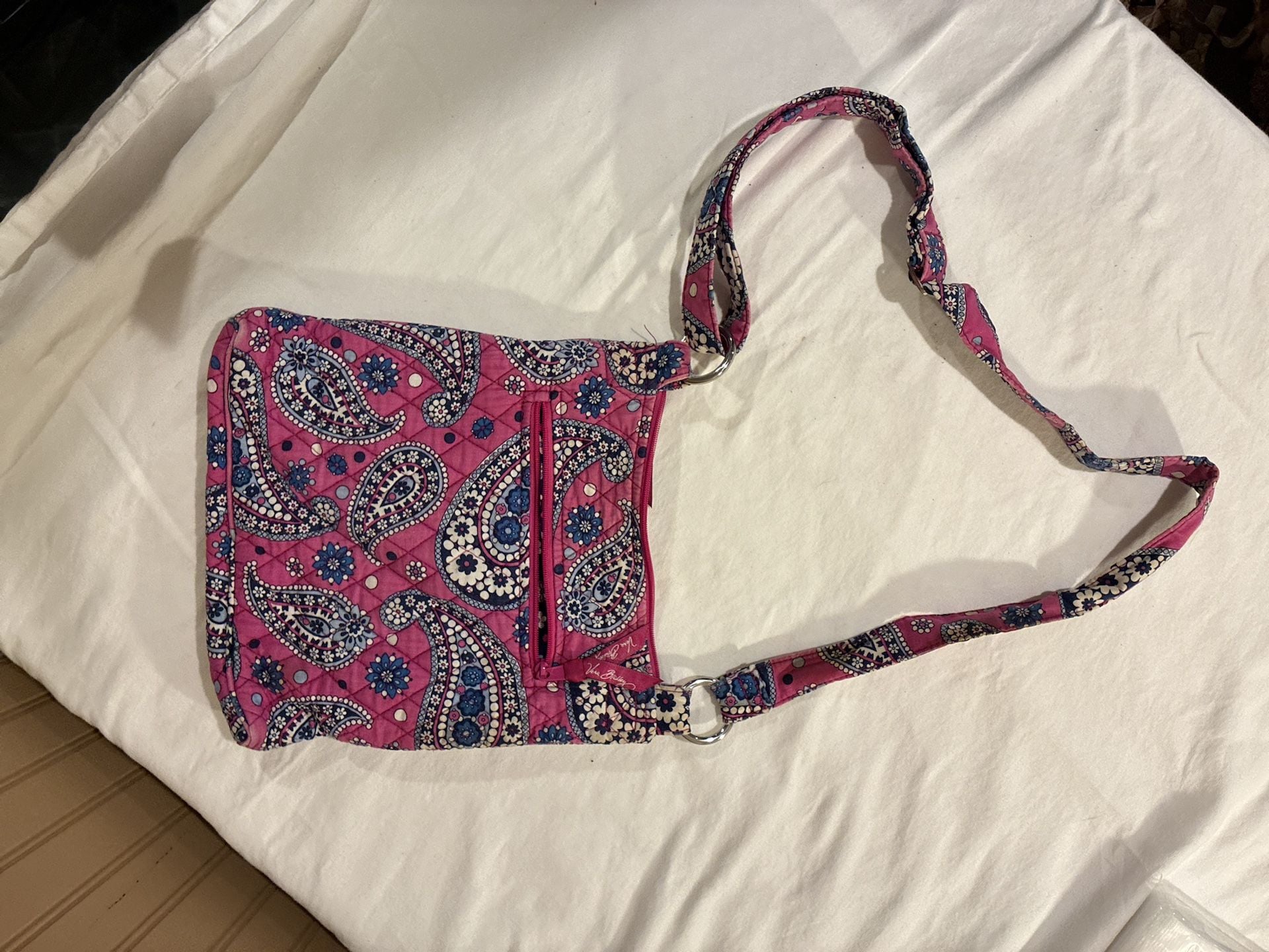 Vera Bradley Boysenberry Pink Paisley Quilted Crossbody Bag Purse 4