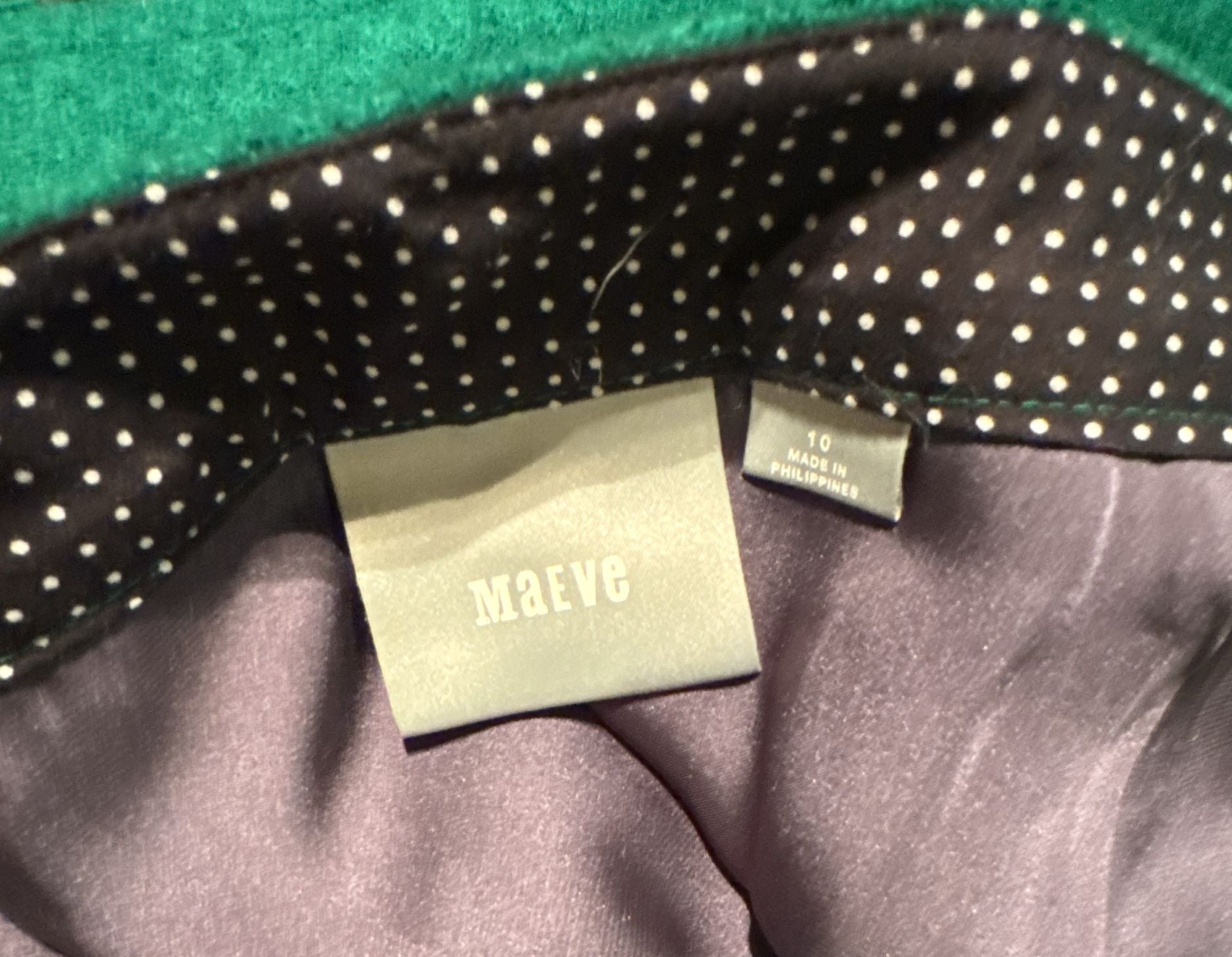 Maeve Anthropologie Green Wool Blend Flare Hem Skirt Size 10 6