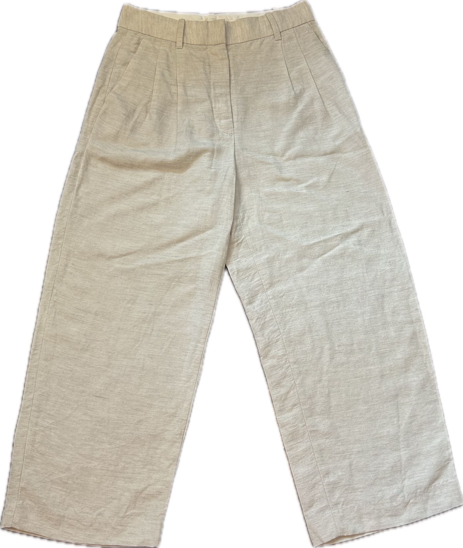 Wilfred Aritzia Linen The Effortless Pant Cropped Beige Quiet Luxury Office 2