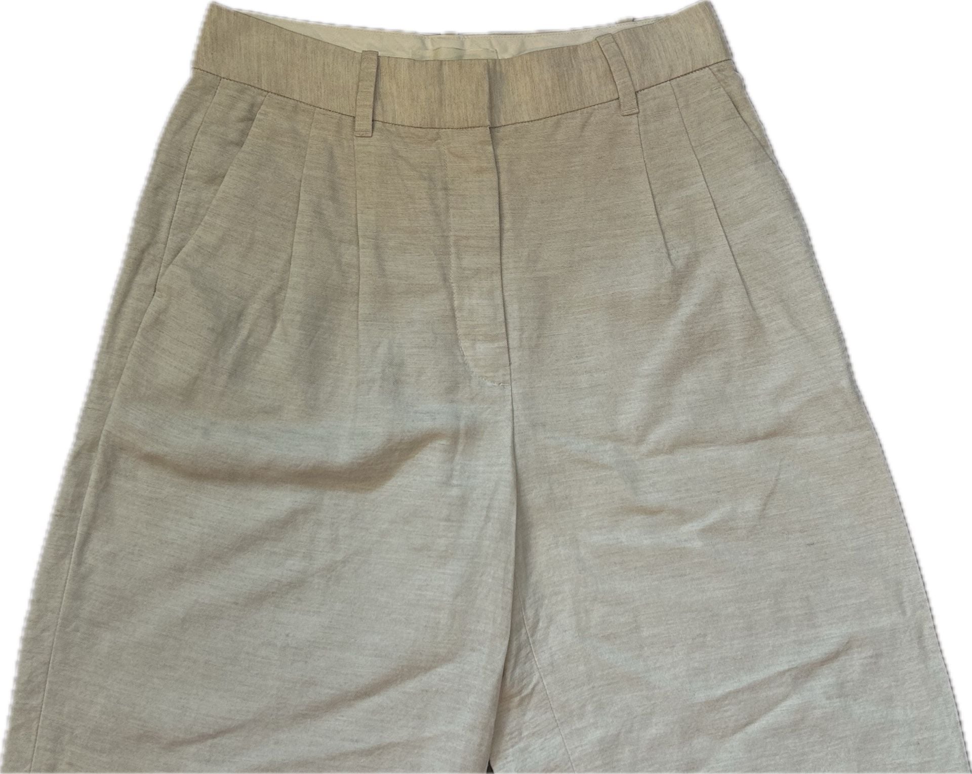 Wilfred Aritzia Linen The Effortless Pant Cropped Beige Quiet Luxury Office 3