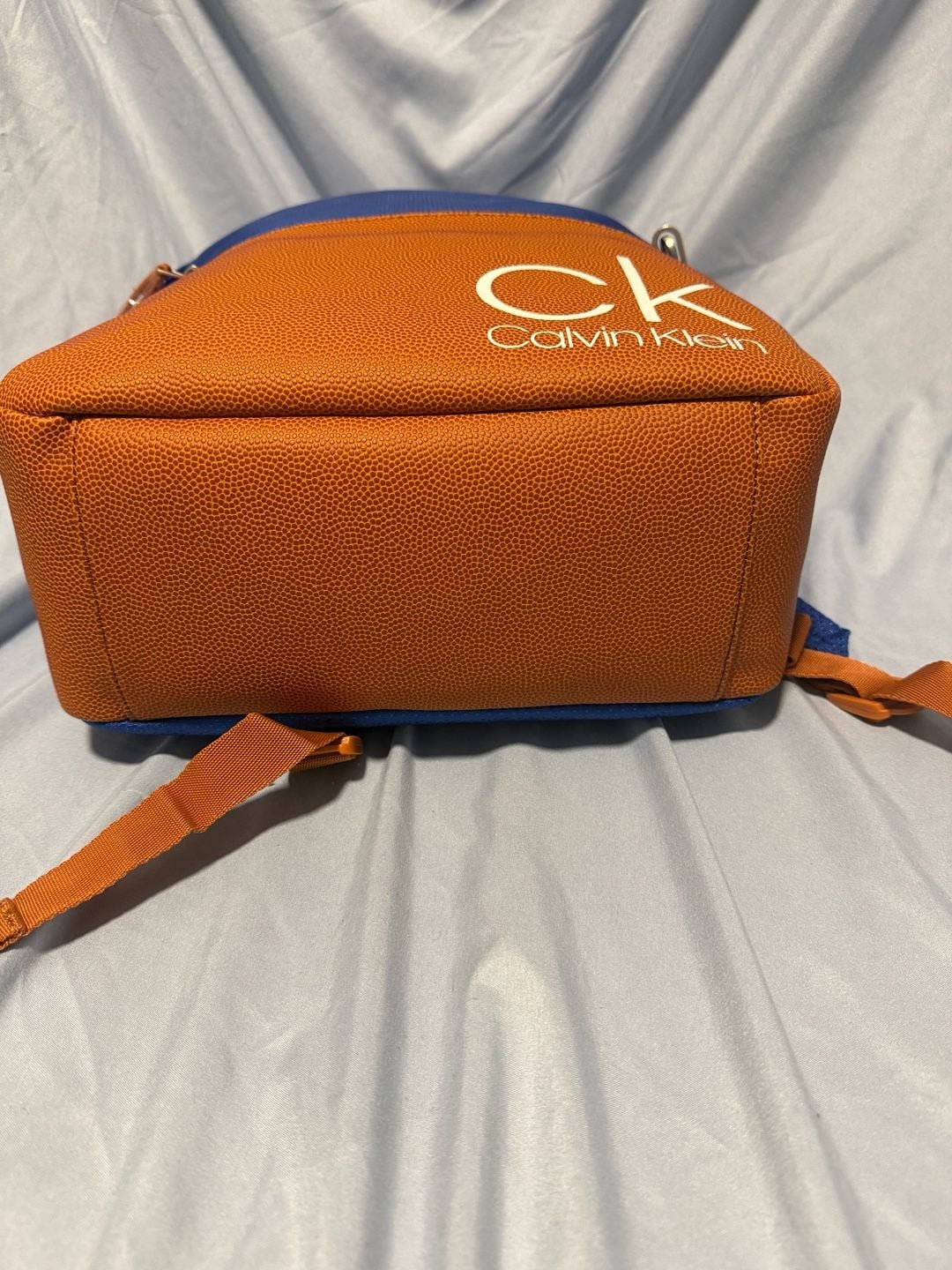 Calvin Klein Blue and Orange Basketball Textures Backpack with CK Logo 13