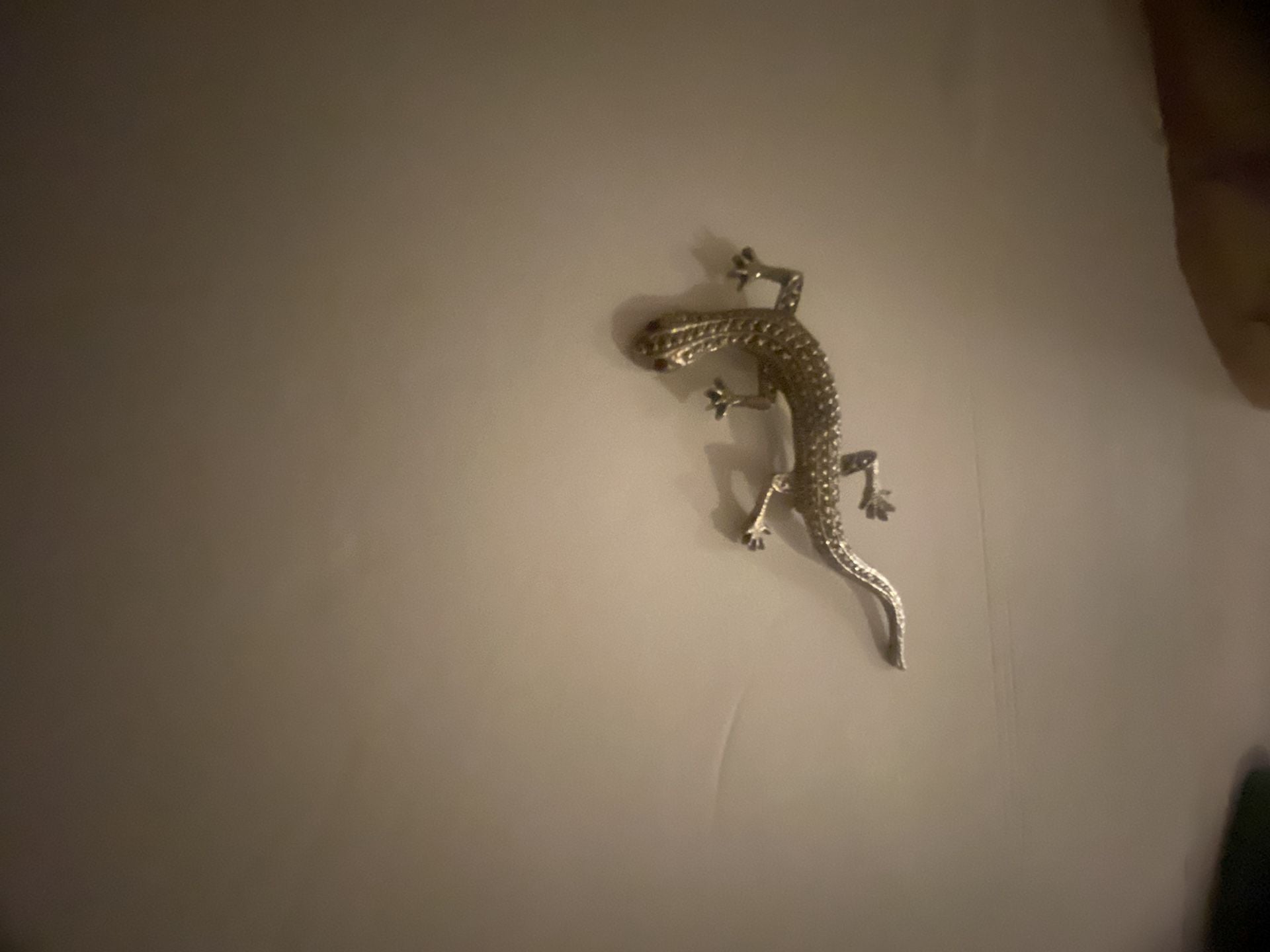 STERLING SILVER 925 MARCASITE LIZARD PIN/ BROOCH SIGNED KC 2