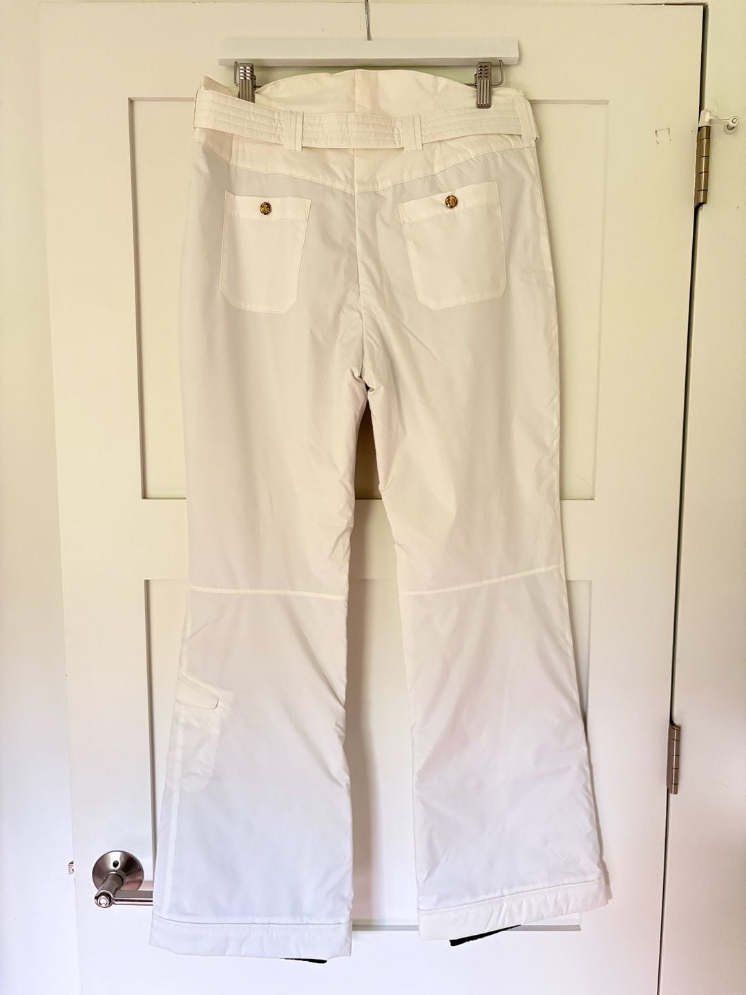 Metropolis Desire White Insulated Snow Ski Pants with Belt Ladies Size 8 3