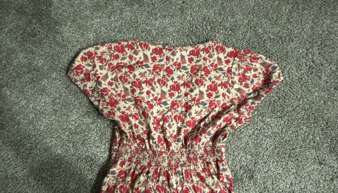Pampelone Red Floral Print V-Neck Flutter Sleeve Maxi Dress 8