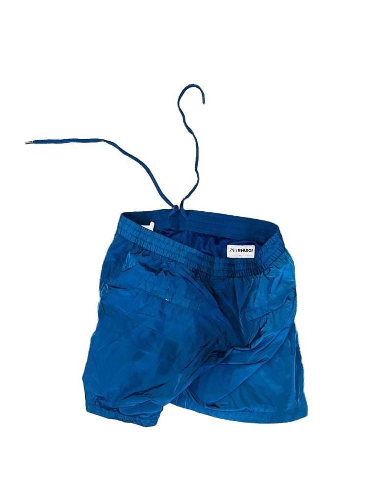 Zara x Rhuigi RHU Limited Edition Cargo Pocket Nylon Shorts Blue Mens Size L 3