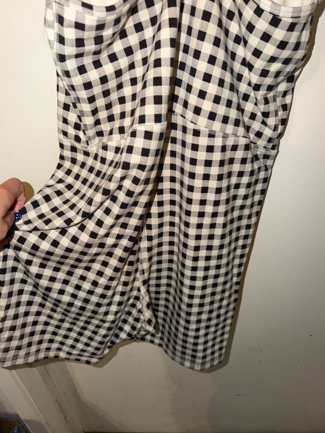 Old Navy Women's Racerback Bodysuit Size XL Black White Gingham Romper 7