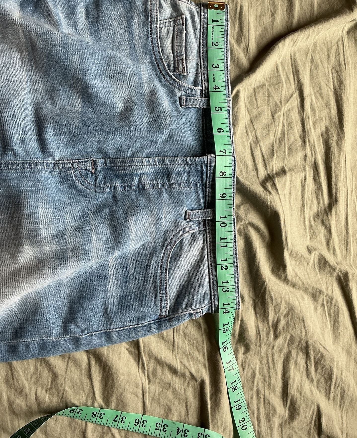 Jen7 for all mankind Medium Wash Denim Pencil Skirt with Raw Hem W28 7