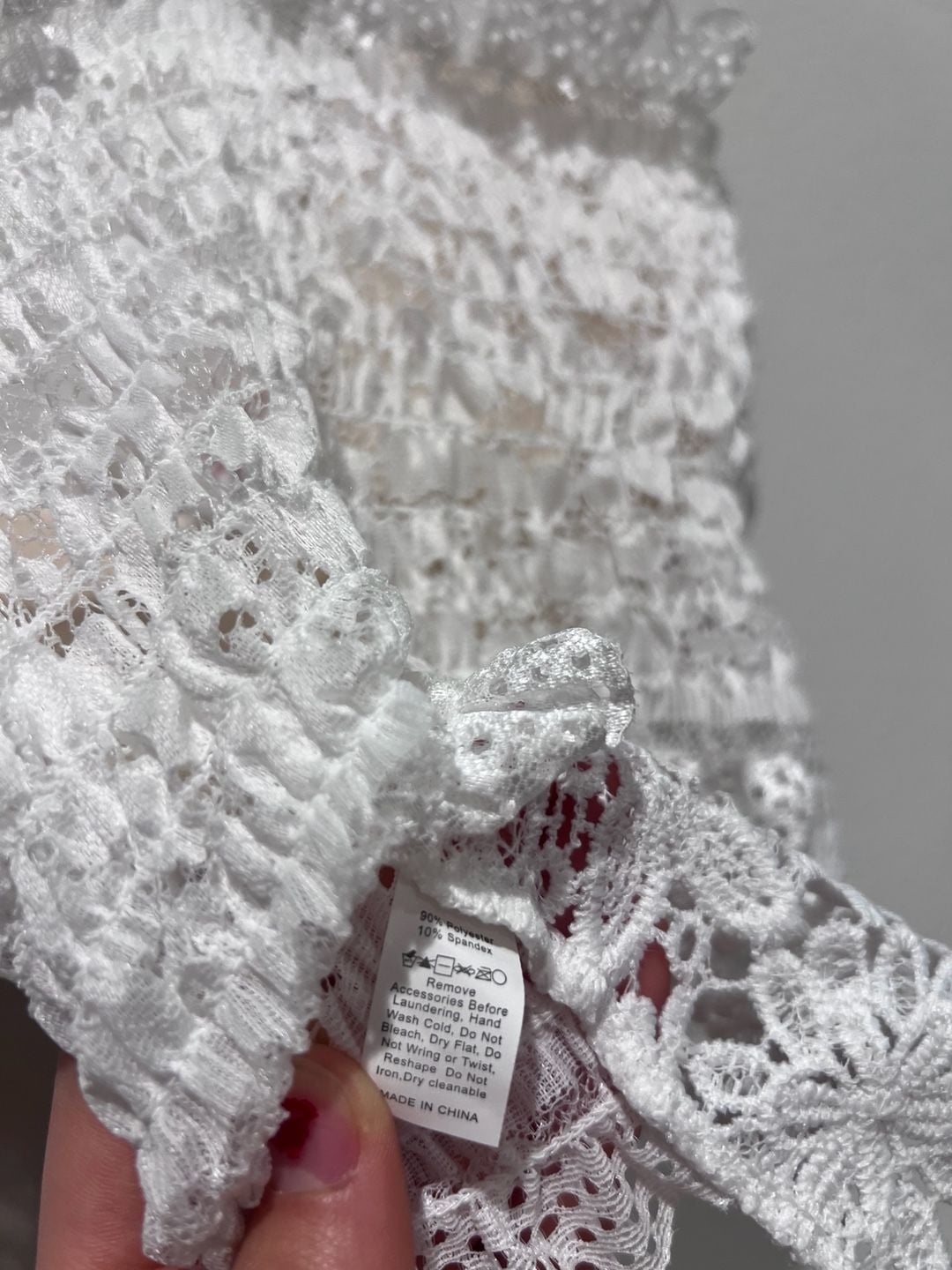 White Lace Crop Top with 3D Floral Beads and Sequins Handmade fits S to M 6