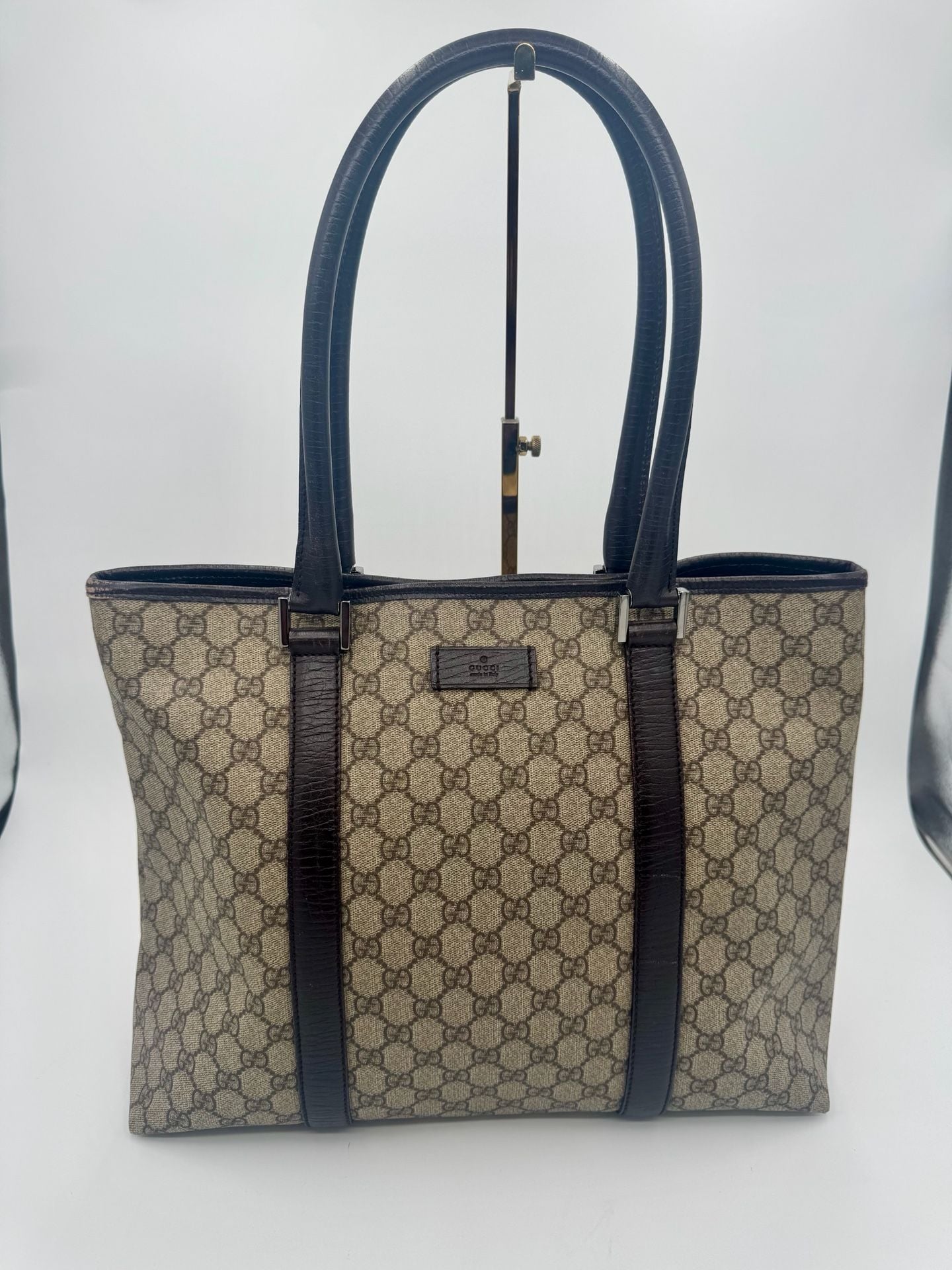 Gucci GG Supreme Joy Tote Large Beige Brown Monogram Shoulder Bag 114288 3