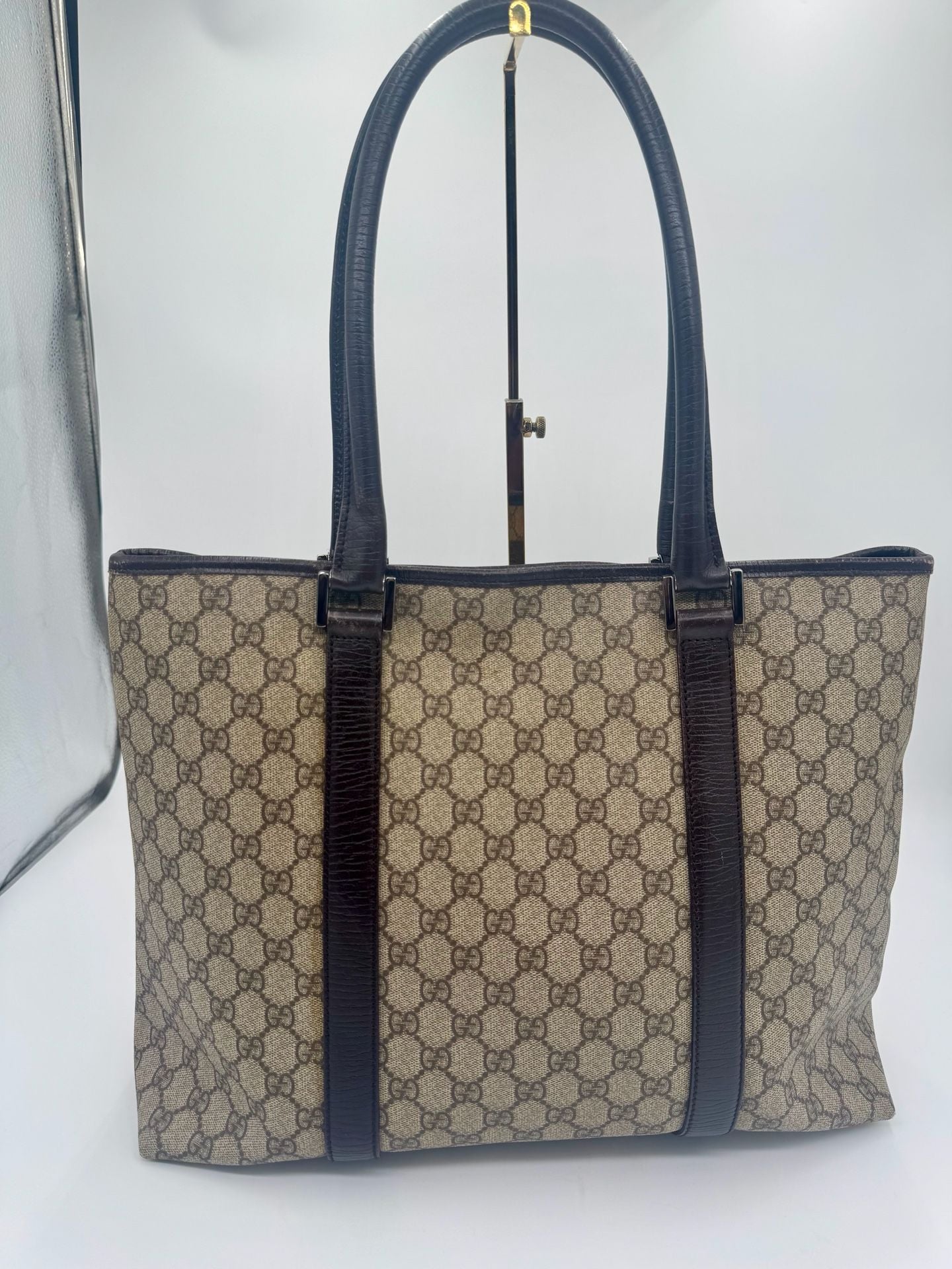Gucci GG Supreme Joy Tote Large Beige Brown Monogram Shoulder Bag 114288 4