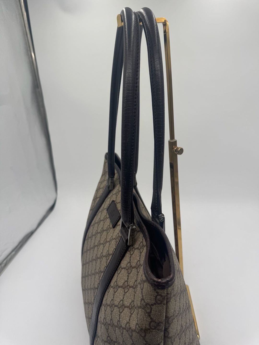 Gucci GG Supreme Joy Tote Large Beige Brown Monogram Shoulder Bag 114288 6