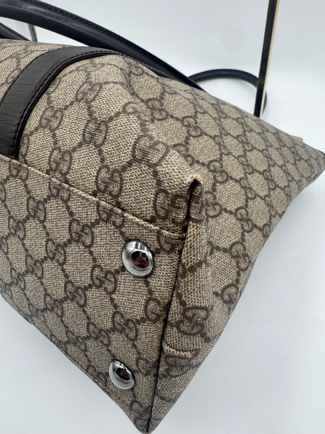 Gucci GG Supreme Joy Tote Large Beige Brown Monogram Shoulder Bag 114288 8