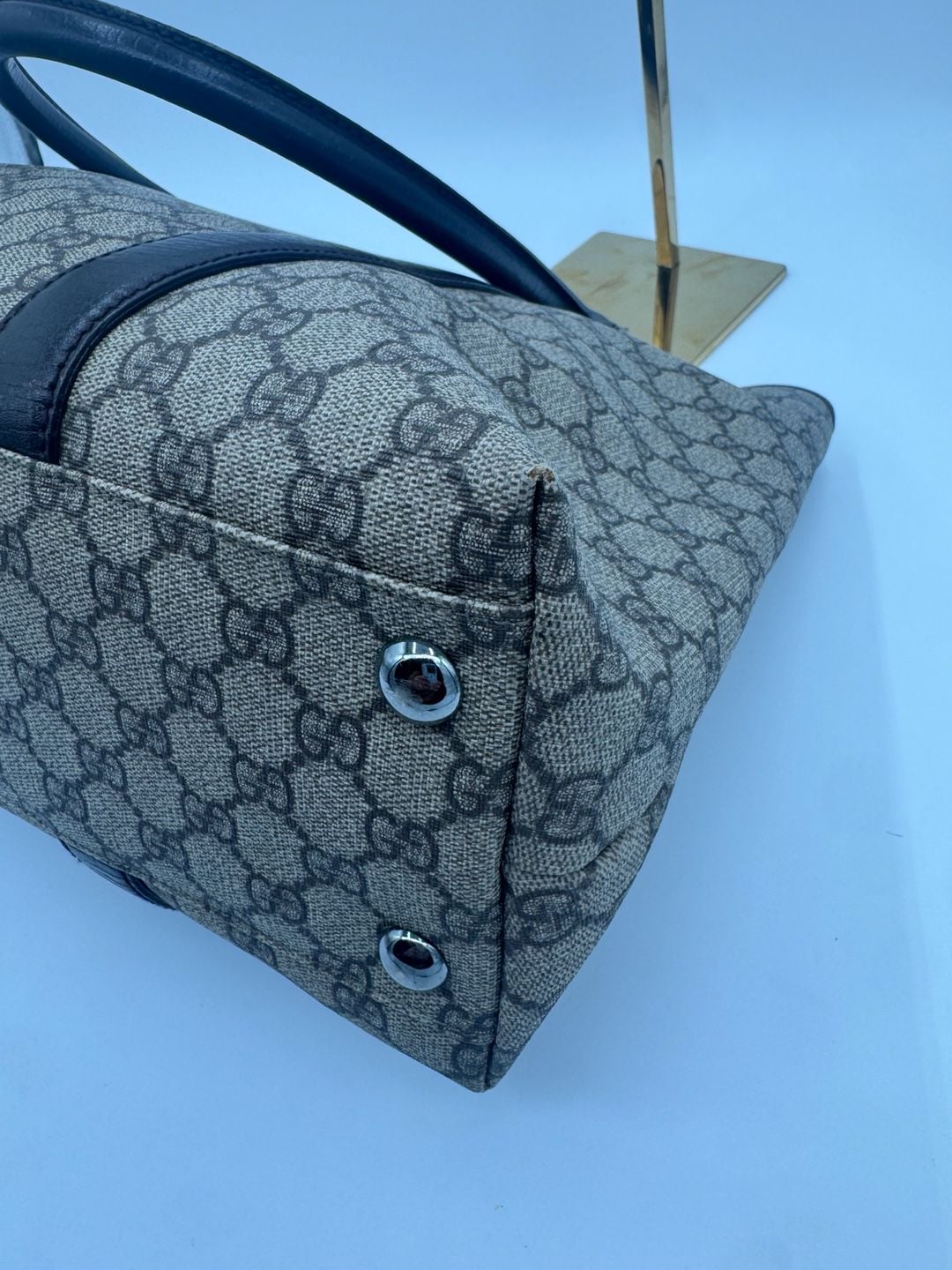 Gucci GG Supreme Joy Tote Large Beige Brown Monogram Shoulder Bag 114288 13