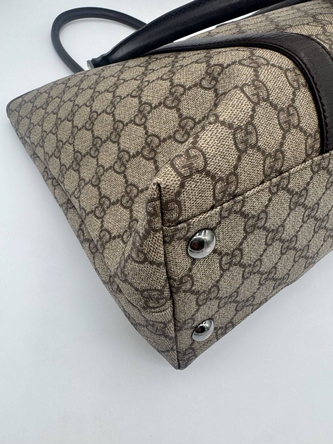 Gucci GG Supreme Joy Tote Large Beige Brown Monogram Shoulder Bag 114288 14