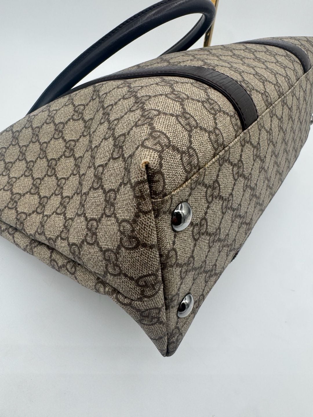 Gucci GG Supreme Joy Tote Large Beige Brown Monogram Shoulder Bag 114288 15