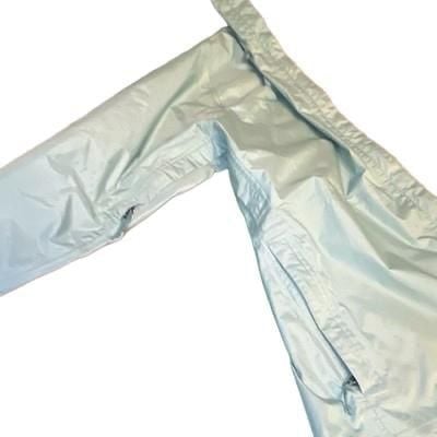 Patagonia Womens M Light Blue Hooded Full Zip Windbreaker Jacket Long 7