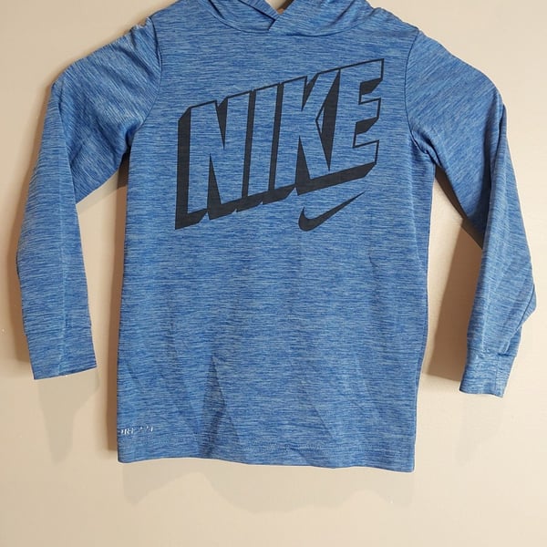Nike Dri-FIT Blue Youth Boys Size 5 Pullover Long Sleeve Hoodie Sweatshirt