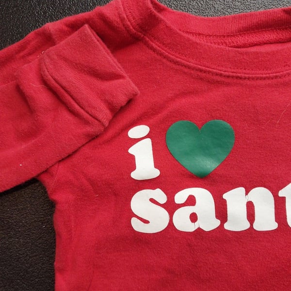 Carter's Toddler Red I Love Santa Graphic Long Sleeve Tee Size 2T