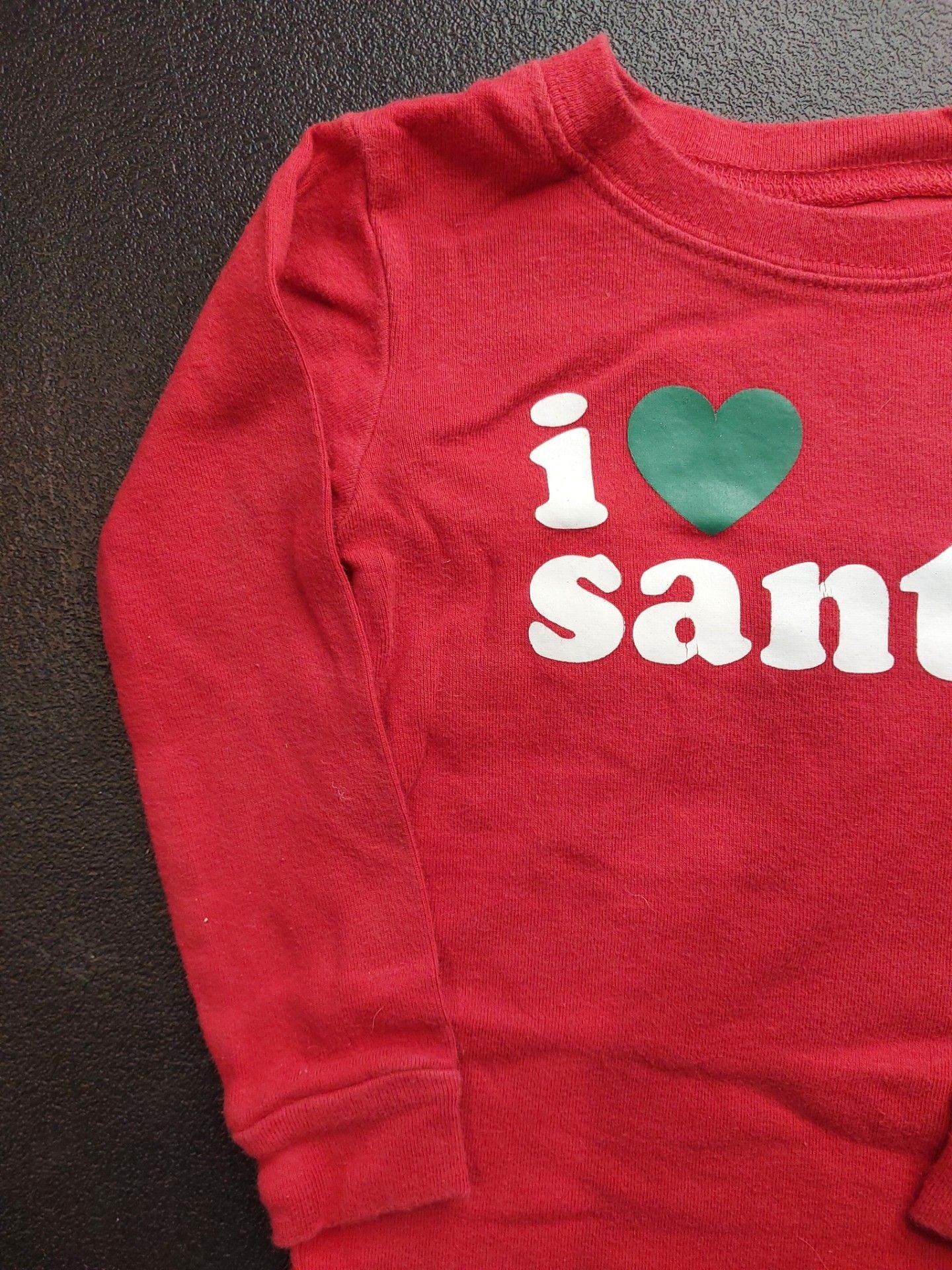 Carter's Toddler Red I Love Santa Graphic Long Sleeve Tee Size 2T 4
