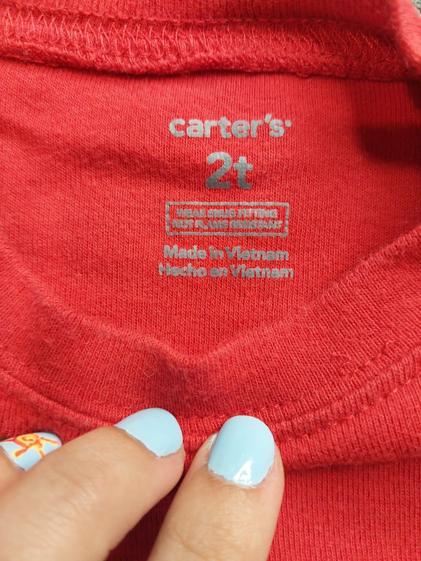 Carter's Toddler Red I Love Santa Graphic Long Sleeve Tee Size 2T 5
