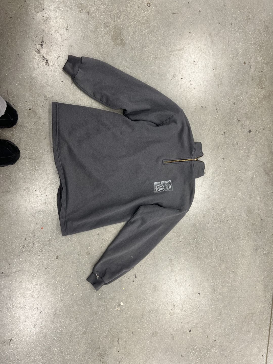 Harley-Davidson Chi-Town Tinley Park IL Quarter-Zip Sweatshirt Gray Size L 2