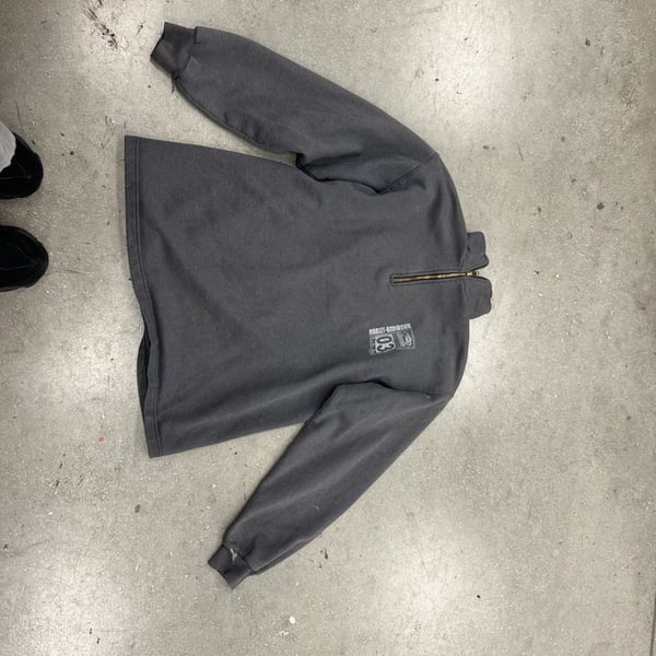 Harley-Davidson Chi-Town Tinley Park IL Quarter-Zip Sweatshirt Gray Size L