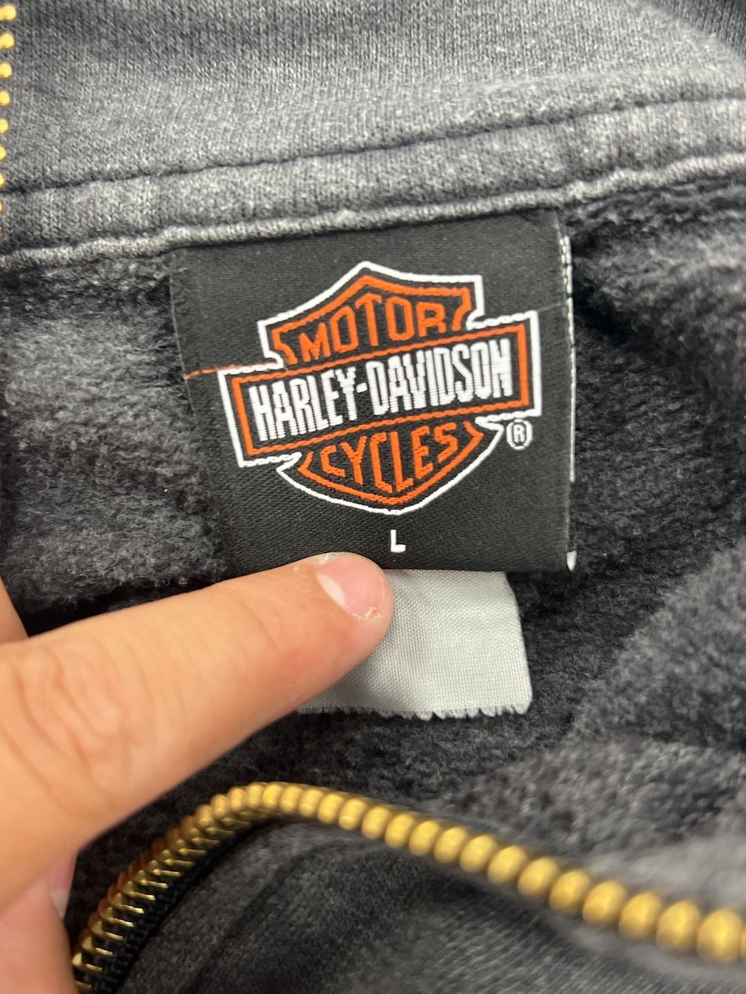 Harley-Davidson Chi-Town Tinley Park IL Quarter-Zip Sweatshirt Gray Size L 3