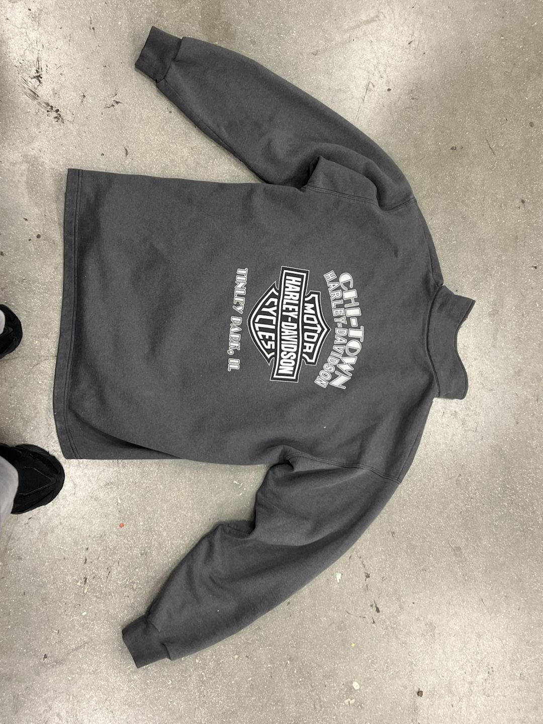Harley-Davidson Chi-Town Tinley Park IL Quarter-Zip Sweatshirt Gray Size L 4