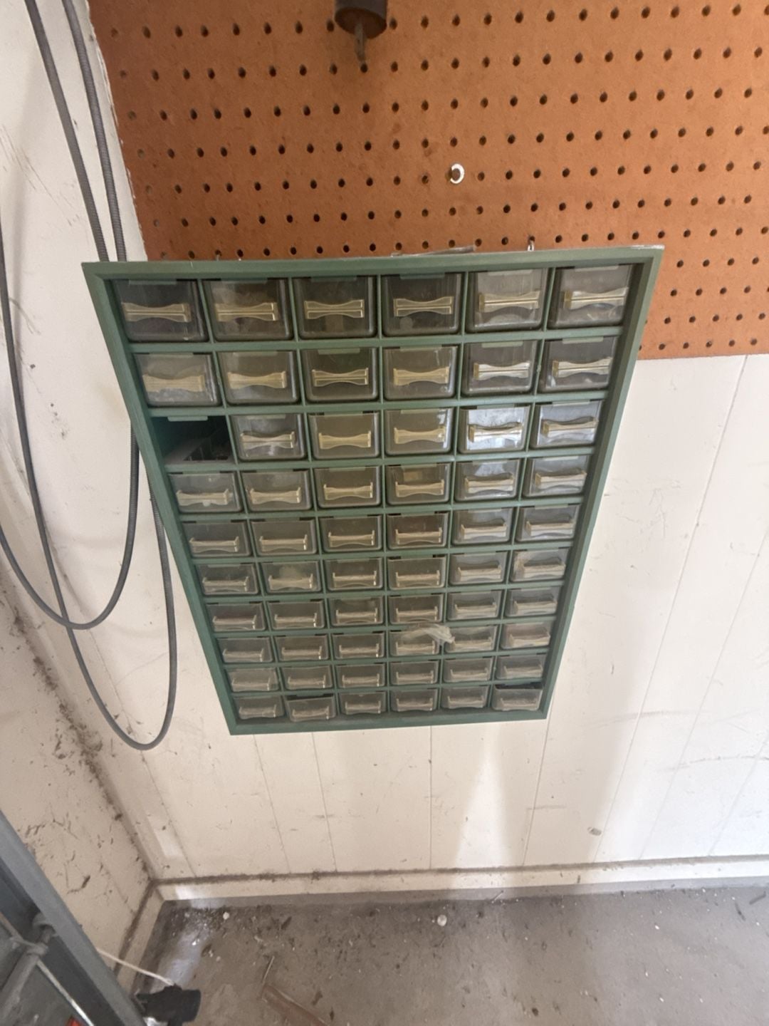Vintage Metal Parts Organizer Drawer Cabinet Green Industrial Storage 1