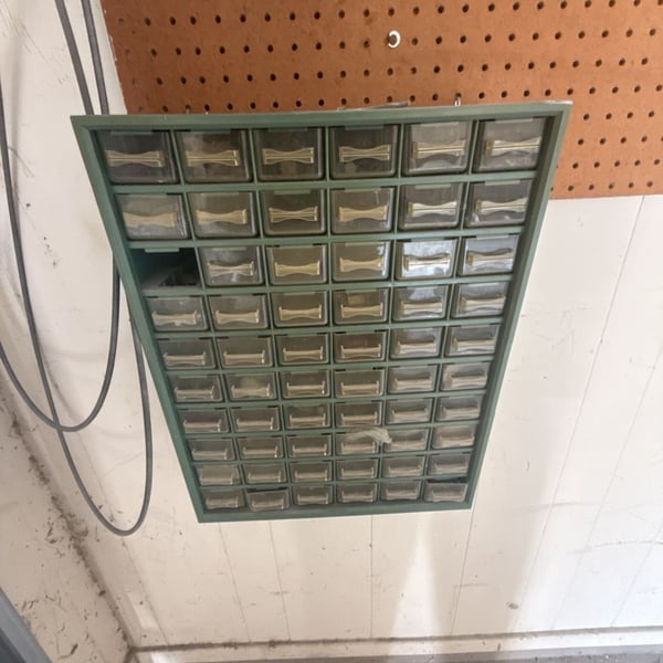 Vintage Metal Parts Organizer Drawer Cabinet Green Industrial Storage
