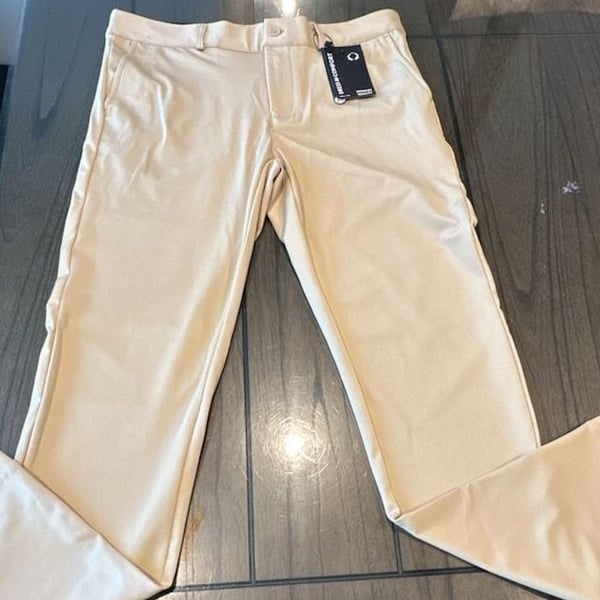 Dress-N-Comfort Premium Quality Stretch Fabric Beige Dress Pants Trousers